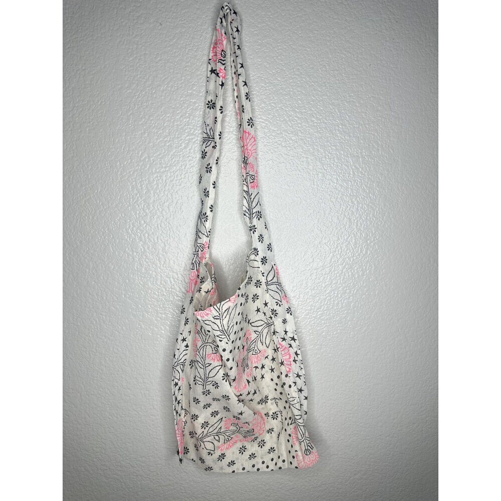 Free People Shoulder Bag Womens Medium Size White Star Floral Boho Sling Print